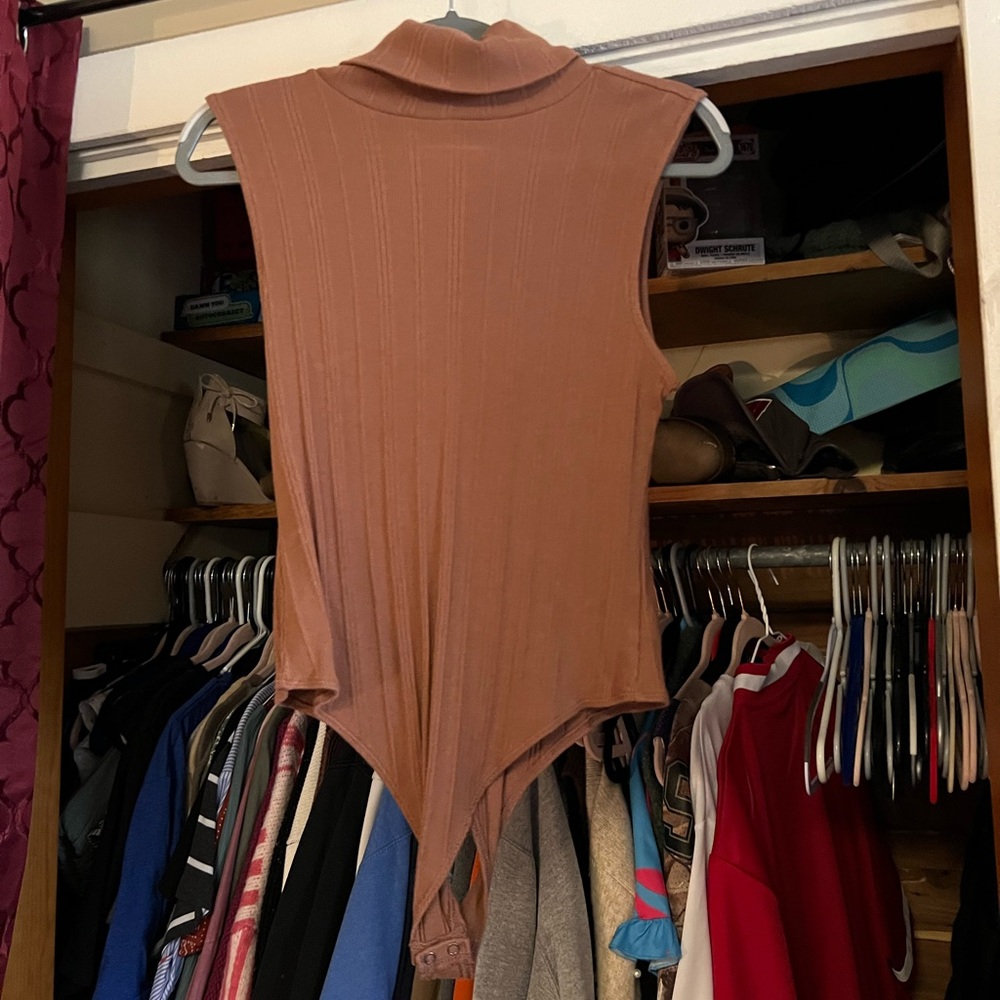 American Eagle Outfitters Sleeveless Tan Bodysuit